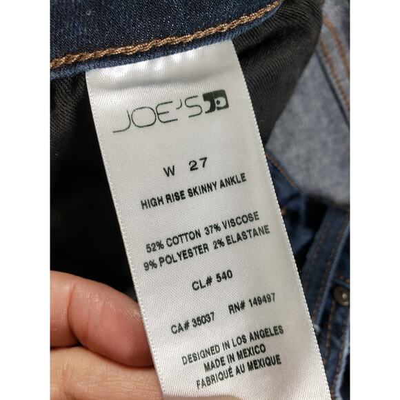 Joes Jeans Size 27 Womens Blue Stretch Denim Pants Ladies High Rise Skinny Ankle - Picture 4 of 13